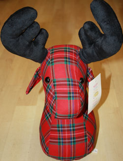 Tartan moose doorstop